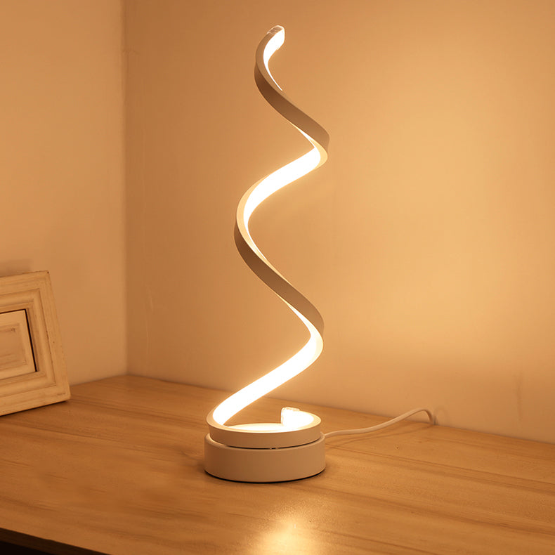 Linear 1 Light Table Lamp Contemporary Metal Nightstand Lamps for Bedroom