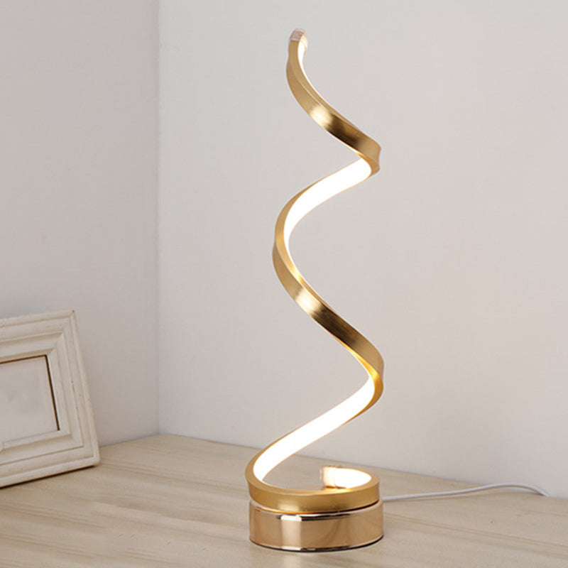 Linear 1 Light Table Lamp Contemporary Metal Nightstand Lamps for Bedroom