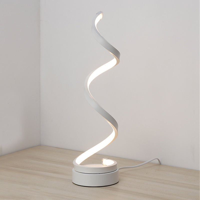 Linear 1 Light Table Lamp Contemporary Metal Nightstand Lamps for Bedroom