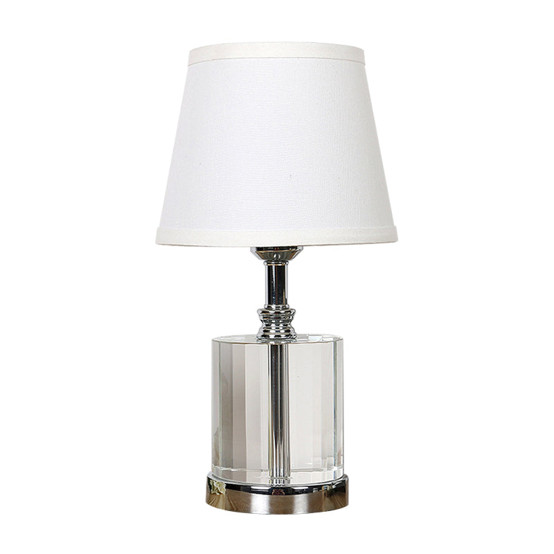 1 table de tête de tête modernisme modernisme d'éclairage nocturne blanc avec cylindre clair k9 cristal