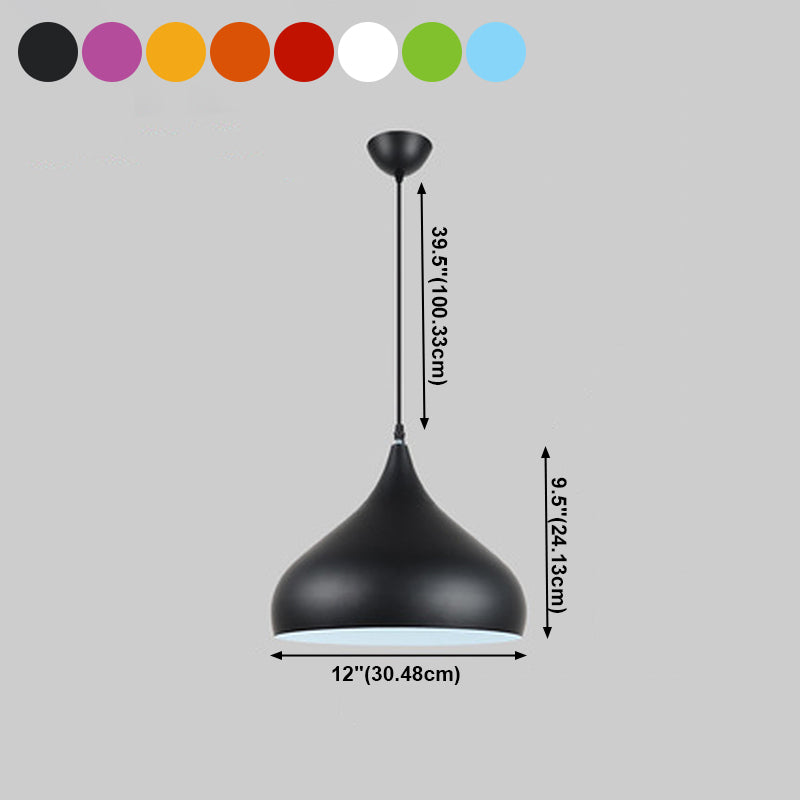 Lacquered Aluminium Indoor Pendant Light in Modern Creative Style Tapered Macaron Hanging Lamp