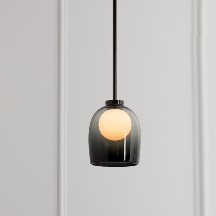 Moderne creatieve geometrische hangende lamp smeedijzeren binnenhanglamp met glazen schaduw