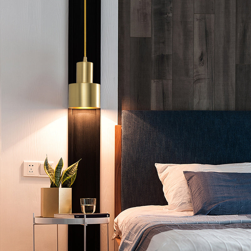 Moderne creatieve cilindrische hanglamp Koper binnenhangende lamp voor slaapkamer