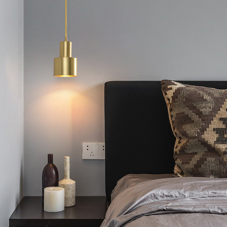 Moderne creatieve cilindrische hanglamp Koper binnenhangende lamp voor slaapkamer