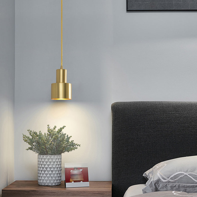 Moderne creatieve cilindrische hanglamp Koper binnenhangende lamp voor slaapkamer