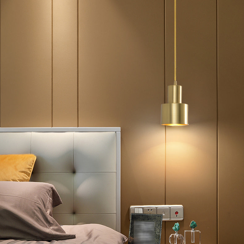Moderne creatieve cilindrische hanglamp Koper binnenhangende lamp voor slaapkamer