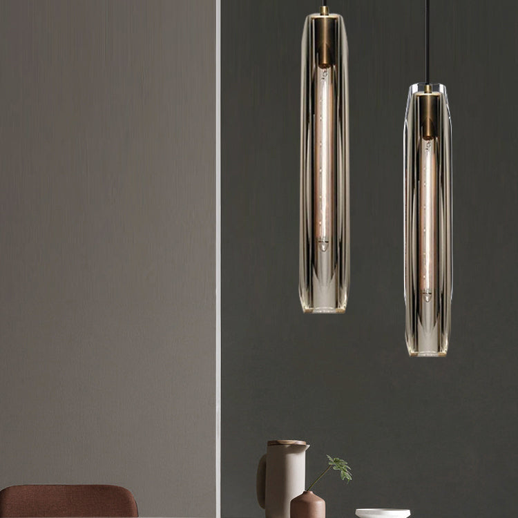 Crystal cilindrisch hanger licht in moderne luxe stijl koperen hangende lamp voor slaapkamer