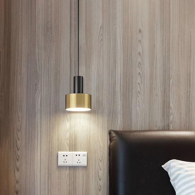 Metalen cilindrische schaduw hanglampen moderne stijl 1 kop hangende montage voor slaapkamer