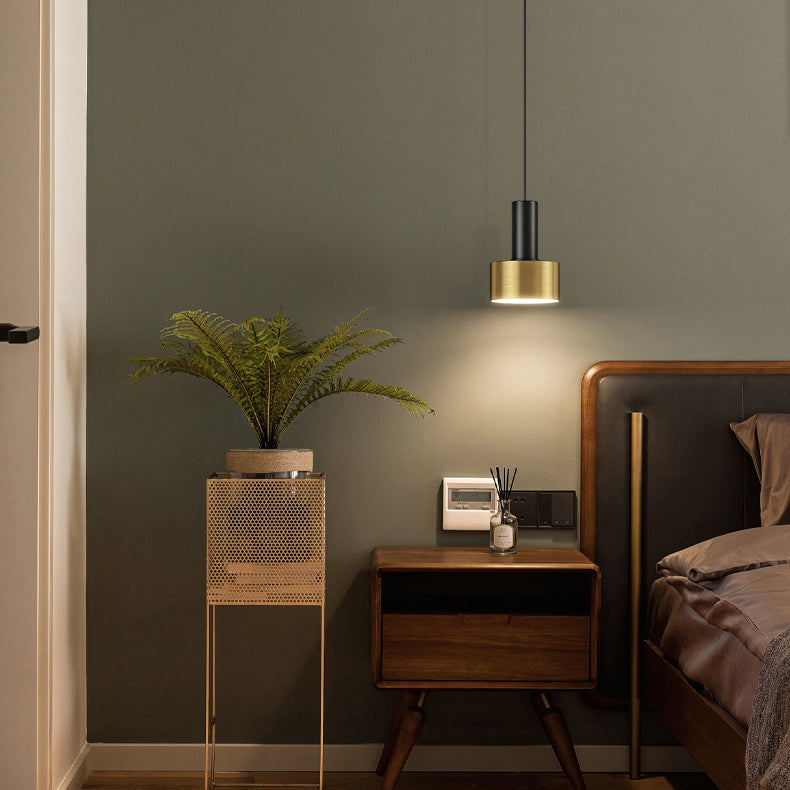 Metalen cilindrische schaduw hanglampen moderne stijl 1 kop hangende montage voor slaapkamer