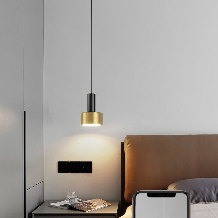 Metalen cilindrische schaduw hanglampen moderne stijl 1 kop hangende montage voor slaapkamer