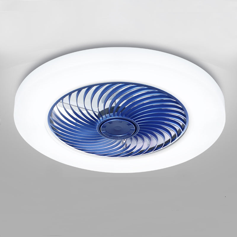 Moderne Stil runde Deckenventilatoren Metal One Light Deckenleuchte