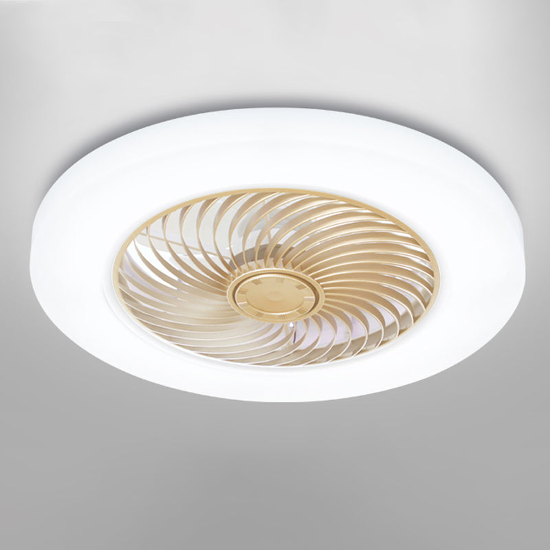 Moderne Stil runde Deckenventilatoren Metal One Light Deckenleuchte