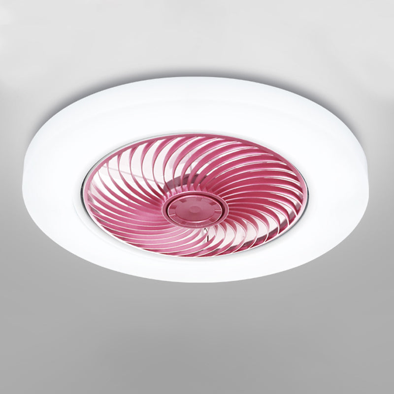 Moderne Stil runde Deckenventilatoren Metal One Light Deckenleuchte