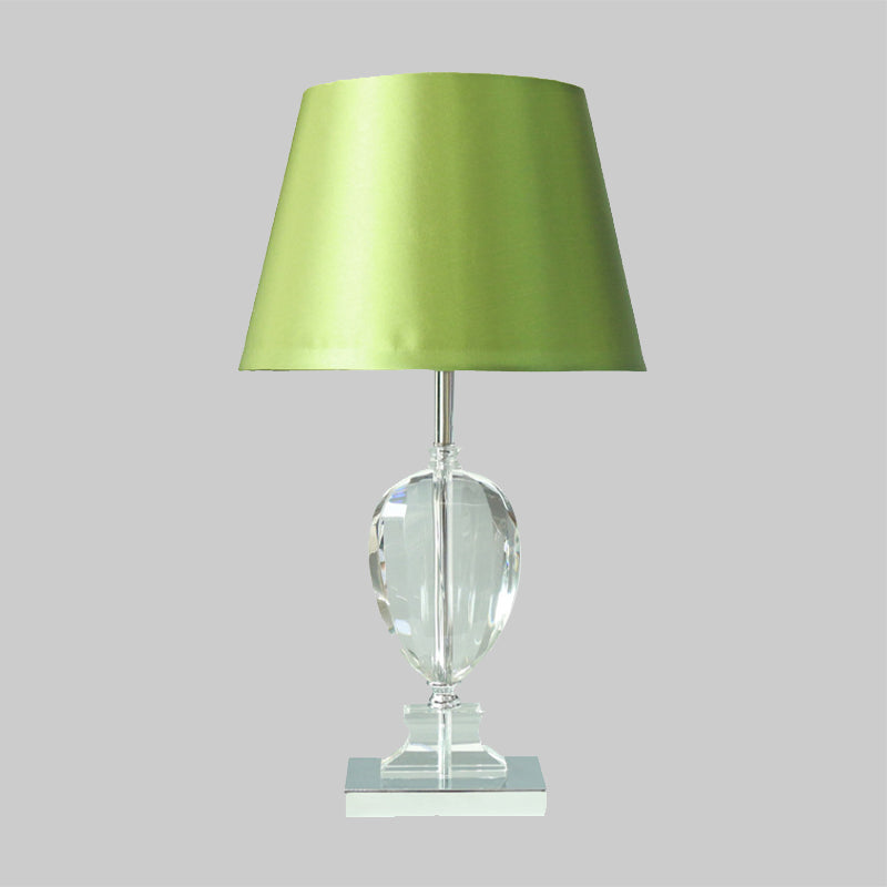 Veilleuse Empire Shade de style moderne, lampe de table à 1 lumière en cristal biseauté pour chambre à coucher, vert