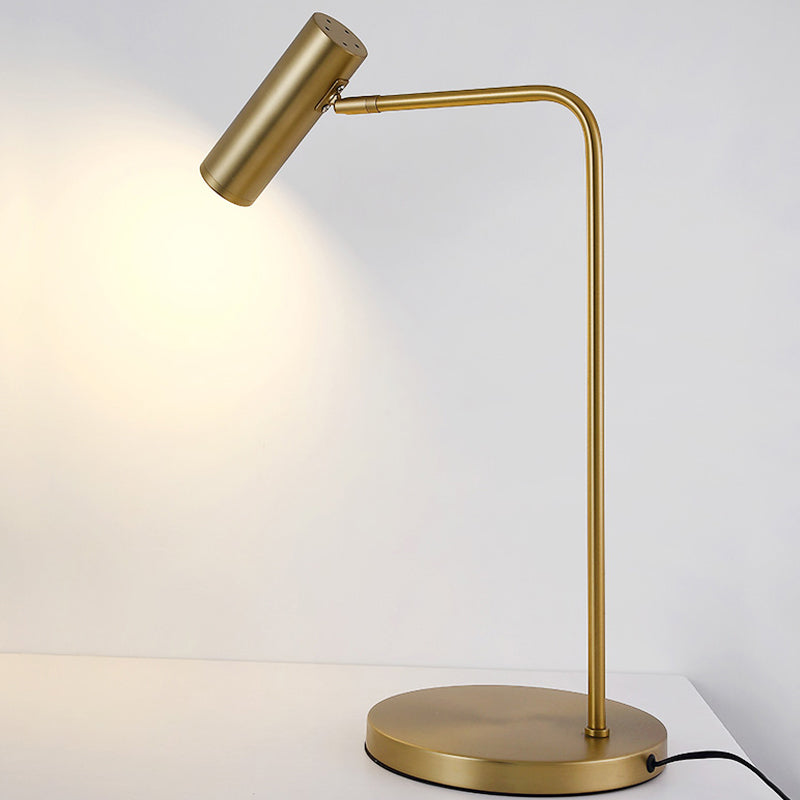 Tube Nightstand Lighting Simplicity Metal LED Gold Night Table Lamp for Living Room