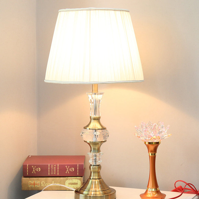 Lámpara contemporánea de 1-bulb nocturna de oro de oro con acento de cristal con acento de cristal