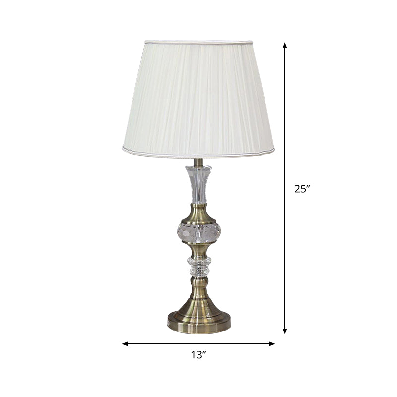 Lámpara contemporánea de 1-bulb nocturna de oro de oro con acento de cristal con acento de cristal