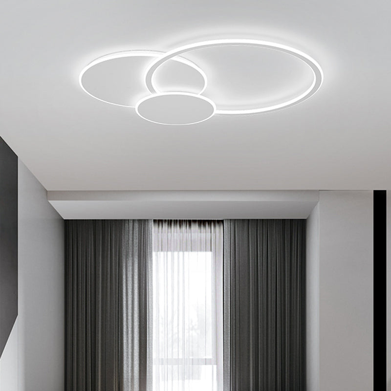 Luminaires encastrés modernes en métal blanc avec abat-jour en silicone