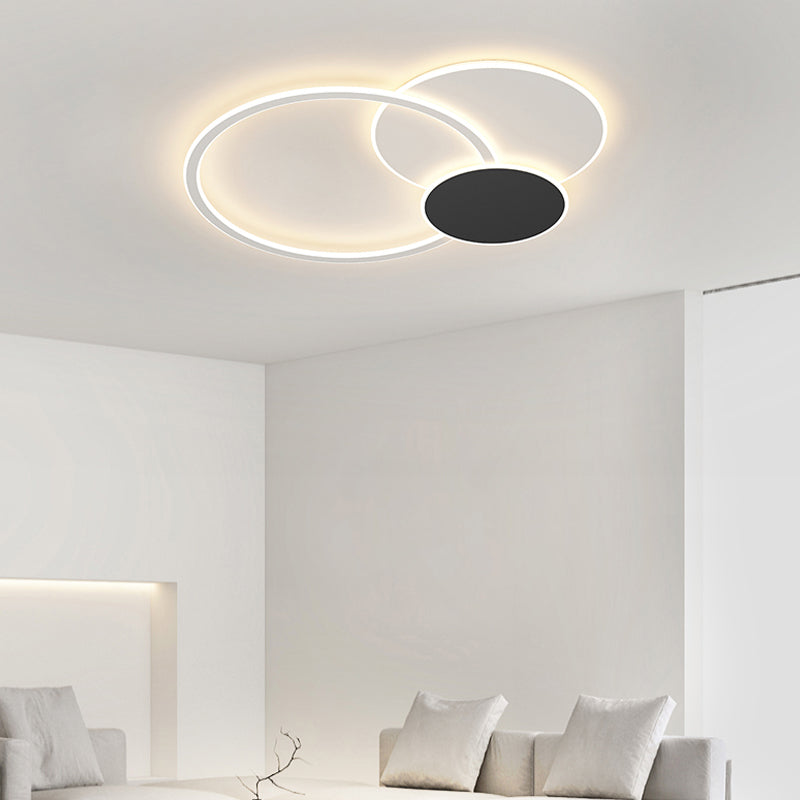 Luminaires encastrés modernes en métal blanc avec abat-jour en silicone