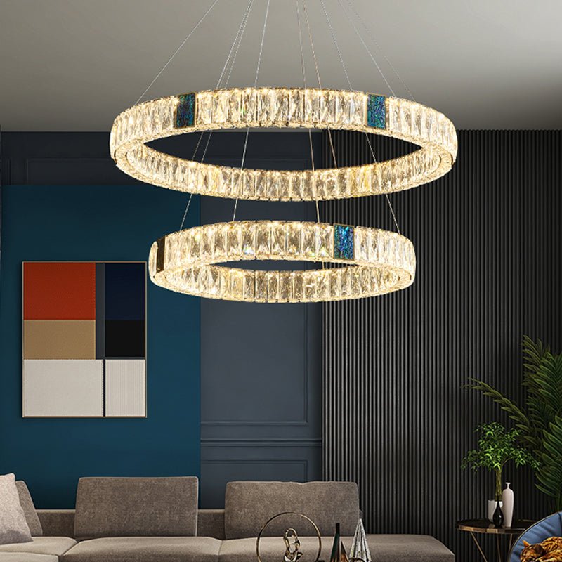 Moderne ronde kroonluchter verlichtingsarmaturen Multi-tier hangende hangende lampen