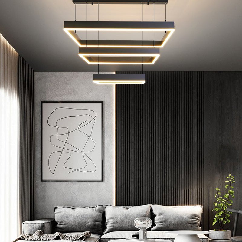 Modern Chandelier Light Fixtures Multi-Tier Hanging Pendant Lamps with Acrylic Shade