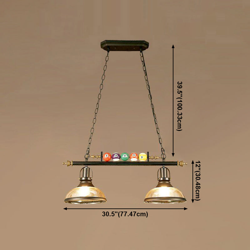 Luces de araña de araña de isla ligera de isla de estilo industrial en negro para restaurante