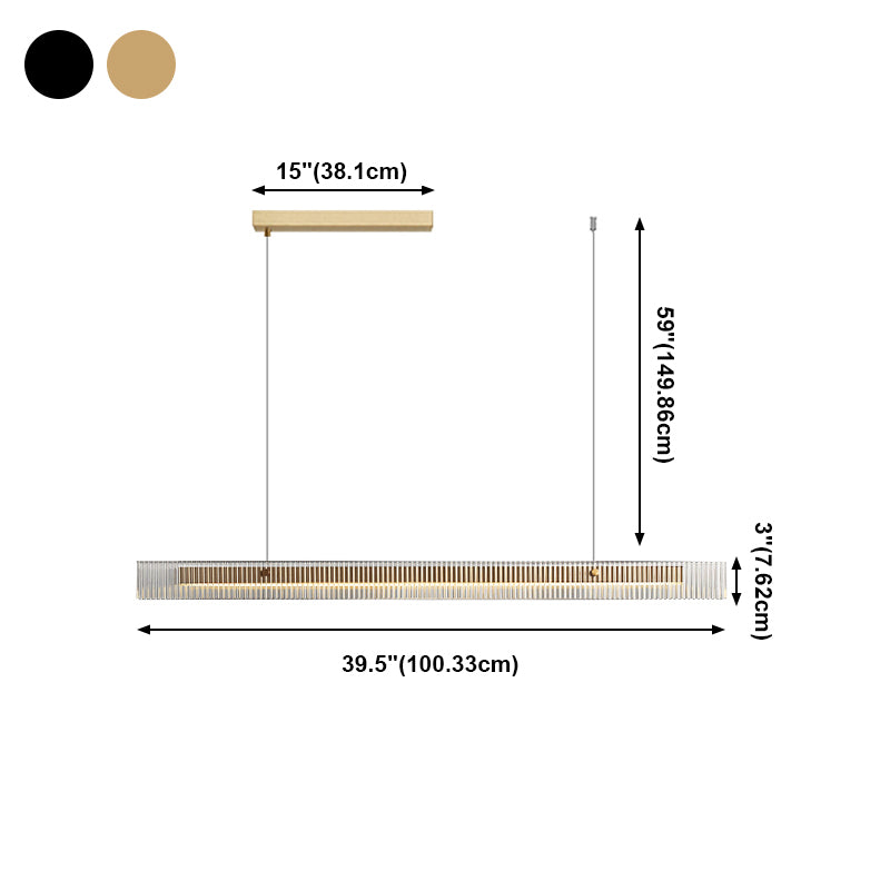 1-Light Island Ceiling Light Modern Style Rectangular Shape Glass Pendant Lighting