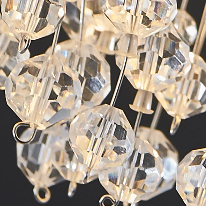 LED Dining Pendant Light Modern Simple Stainless Steel Crystal Hanging Lamp Fixture