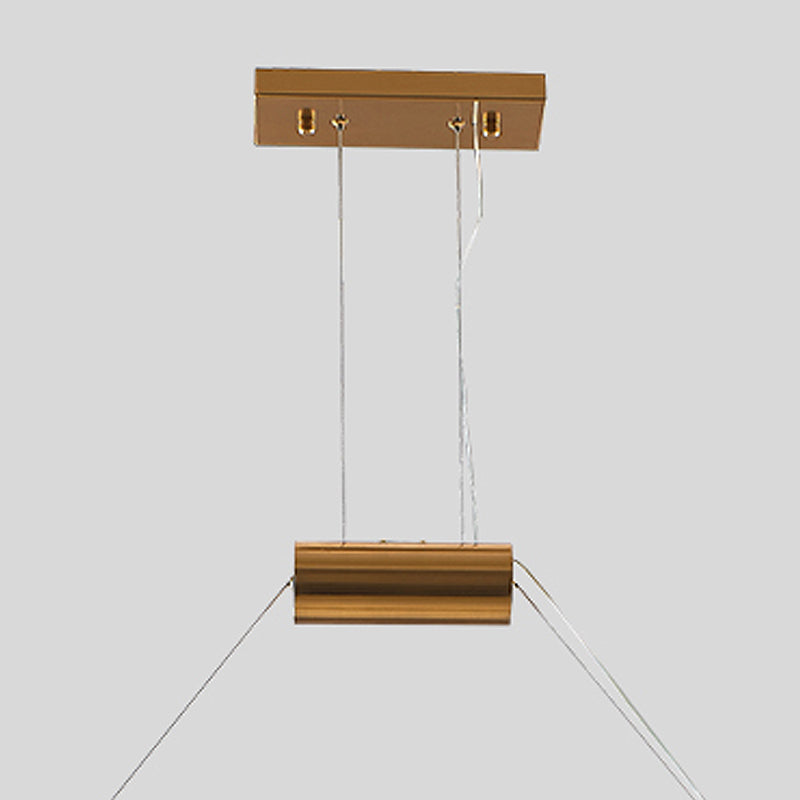 Modern Simple Glass Island Pendant 1 Light Island Light in Gold for Restaurant