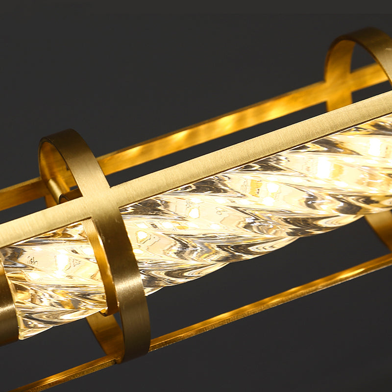 Modern Style Linear Island Pendant Simple 1 Light Crystal Island Light for Restaurant