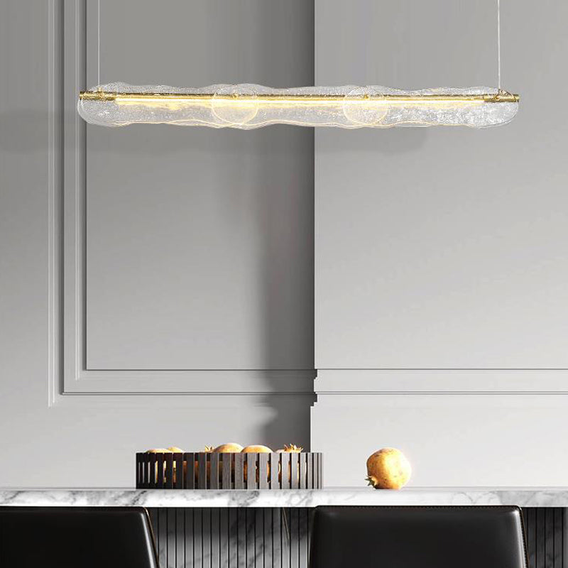 1-leichte Insel Hell Moderner Stil Linearer Formglas Schatten Anhänger Beleuchtung