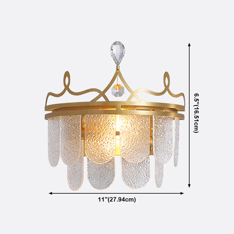 Living Room Gold Wall Sconce Postmodern Crystal 2 Head Wall Mounted Light Fixture