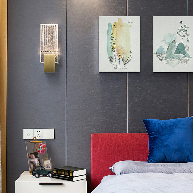 Postmodern Crystal Wall Sconce Golden Wall Mounted Lights Fixture for Bedroom