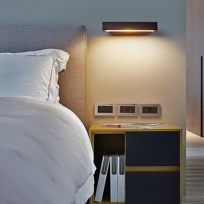 Contemporary Style Metal Wall Sconce 1 Light Led Rotating Wall Light for Living Room