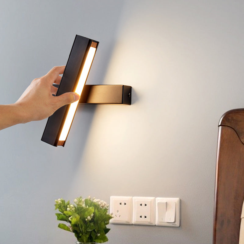 Contemporary Style Metal Wall Sconce 1 Light Led Rotating Wall Light for Living Room