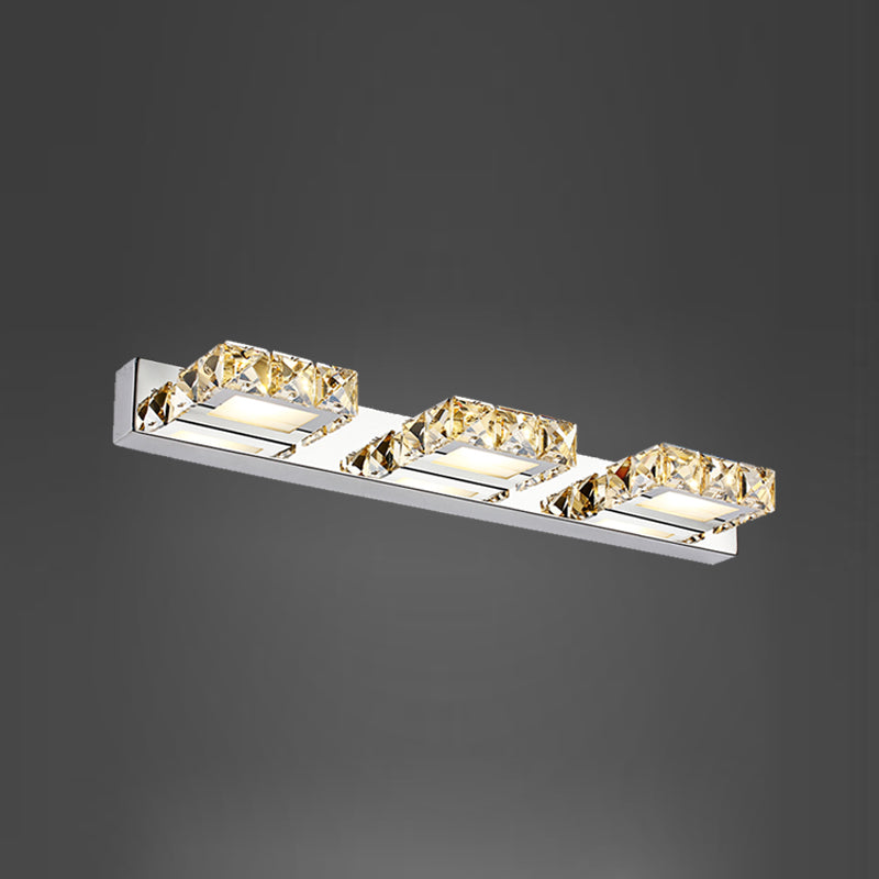 Modern Crystal Makeup Mirror Light Stainless Steel LED Mirror Lamp Fixture for Bathroom