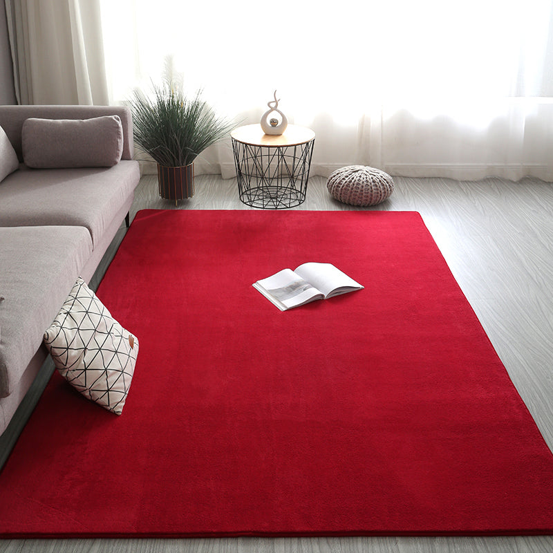 Simplicity Plain Area Rug Comfort Rug Polyester Anti-Slip Carpet for Home Decor