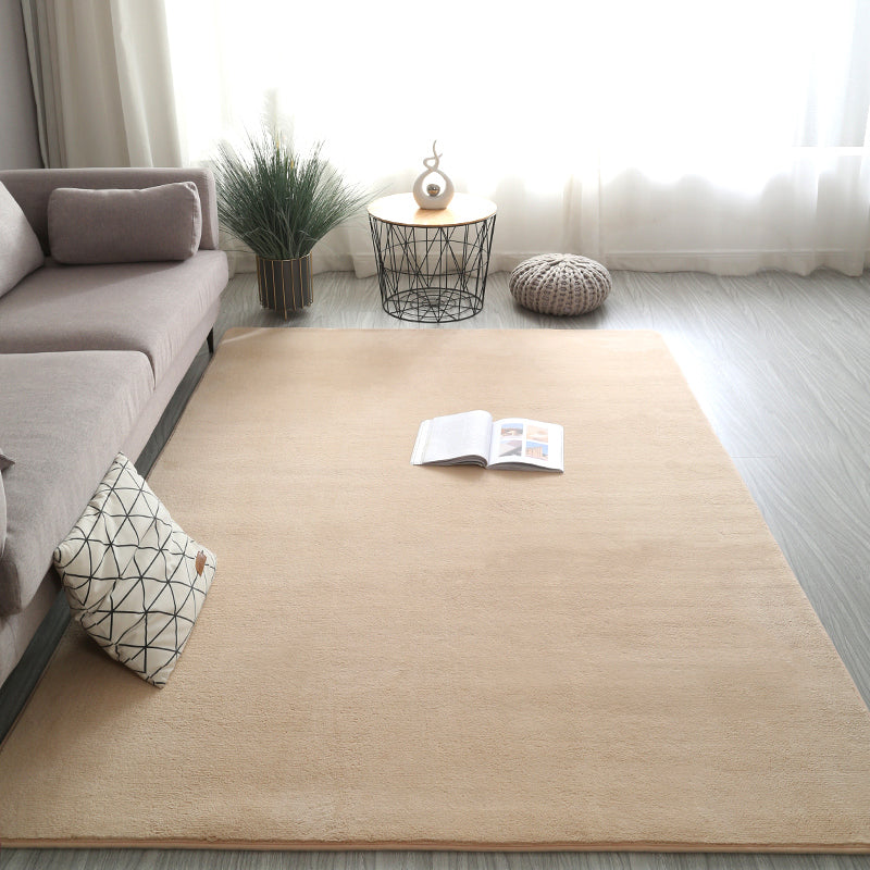 Simplicity Plain Area Rug Comfort Rug Polyester Anti-Slip Carpet for Home Decor