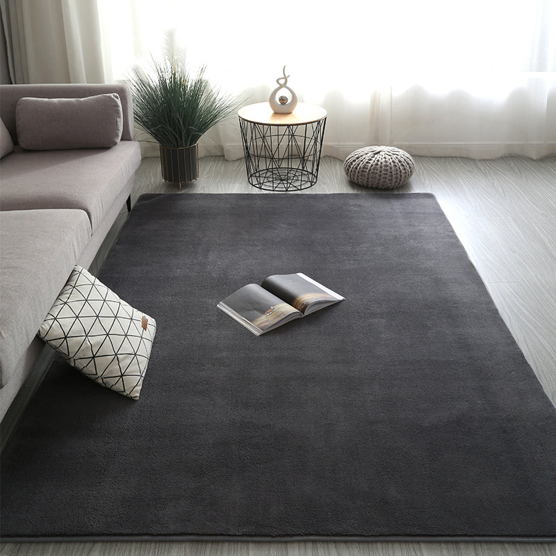 Simplicity Plain Area Rug Comfort Rug Polyester Anti-Slip Carpet for Home Decor