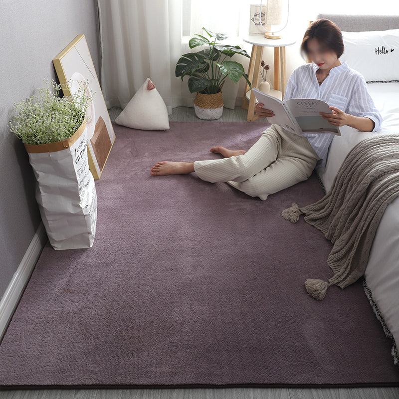 Funky effen shag tapijt polyester indoor tapijt niet-slip achterste ruggebied tapijt voor woonkamer