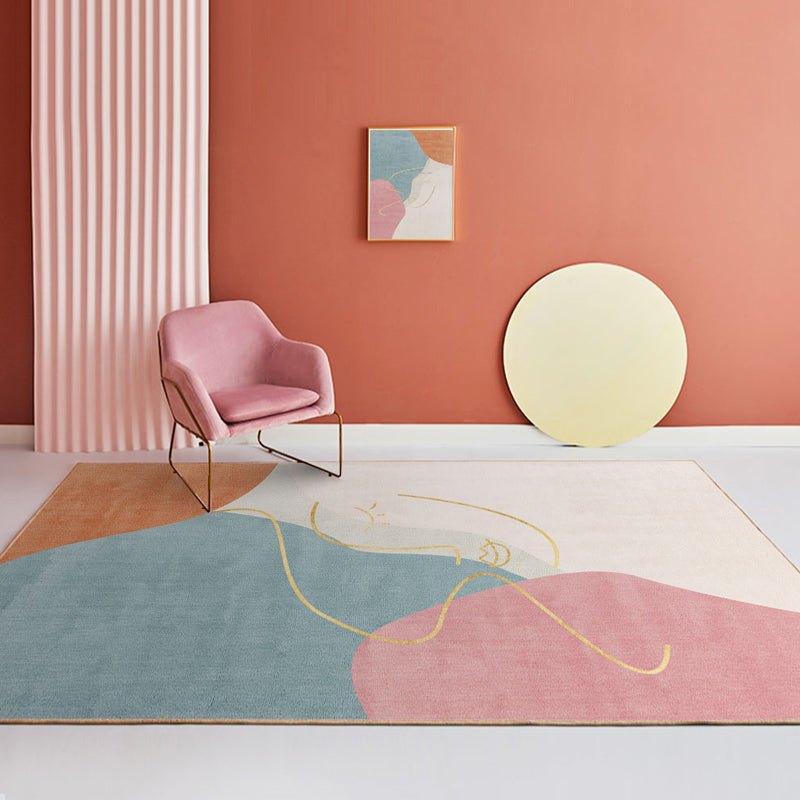 Tapis de couleur de contrat violet Tapis de couleur de couleur mélangée Tapis de support sans glissement pour décoration domestique