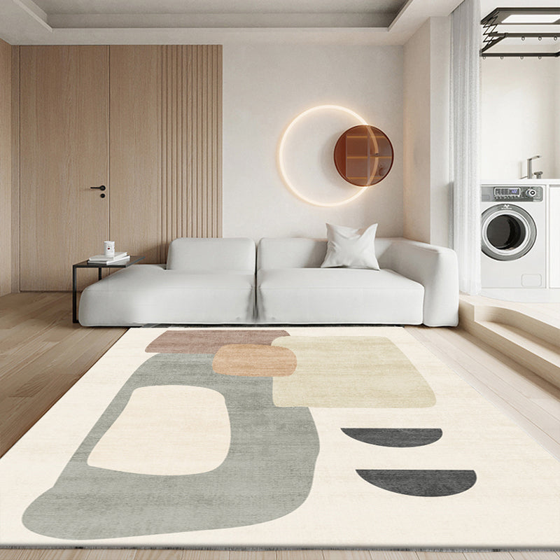 Purple Contract Color Rug Blended Color Block Rug Non-Slip Backing Rug for Home Decoration