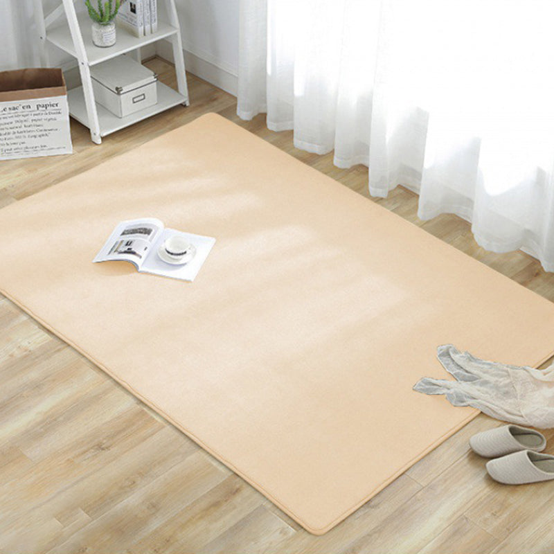 Minimalist Plain Rug Modern Washable Rug Polyester Stain Resistant Area Rug for Living Room