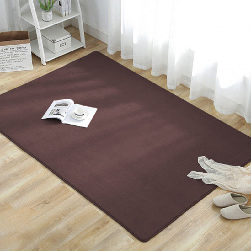 Minimalist Plain Rug Modern Washable Rug Polyester Stain Resistant Area Rug for Living Room