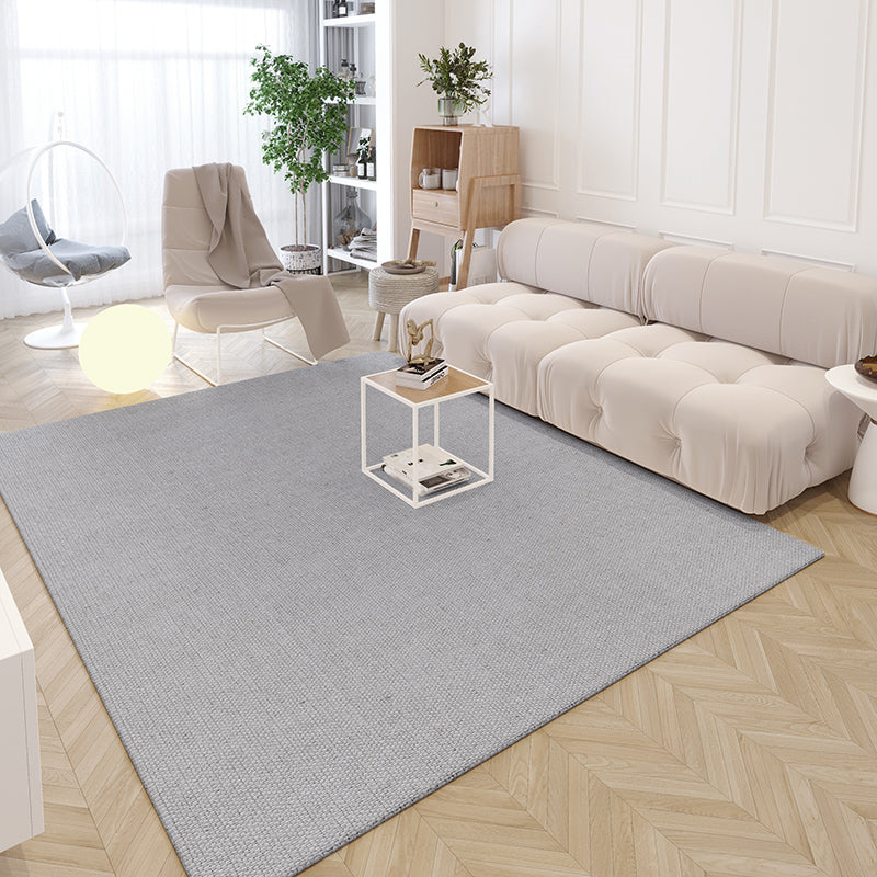 Contemporary Solid Area Rug Polyester Indoor Carpet Pet Friendly Carpet for Living Room