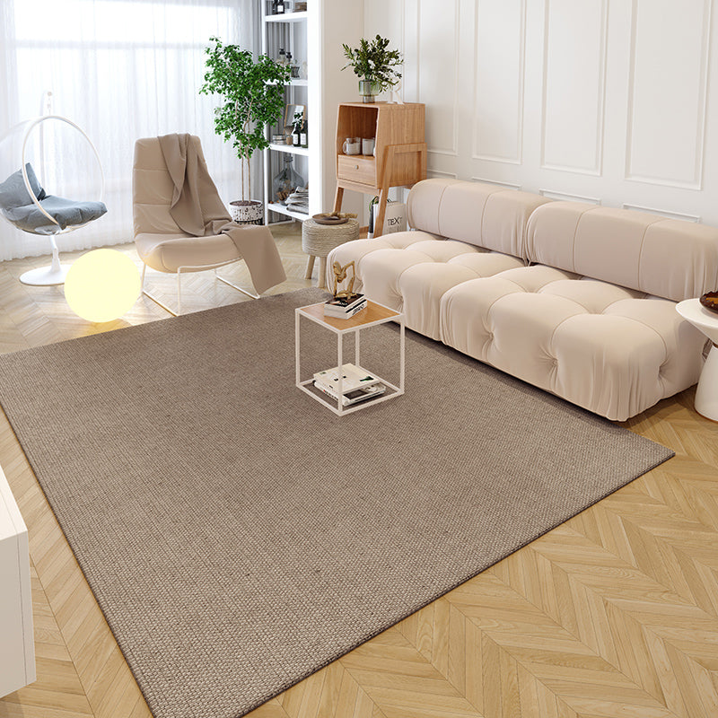 Contemporary Solid Area Rug Polyester Indoor Carpet Pet Friendly Carpet for Living Room