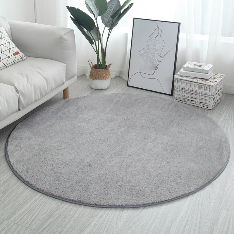 Tapis gris de couleur unie, moderne, en Polyester, résistant aux taches, pour la décoration de la maison