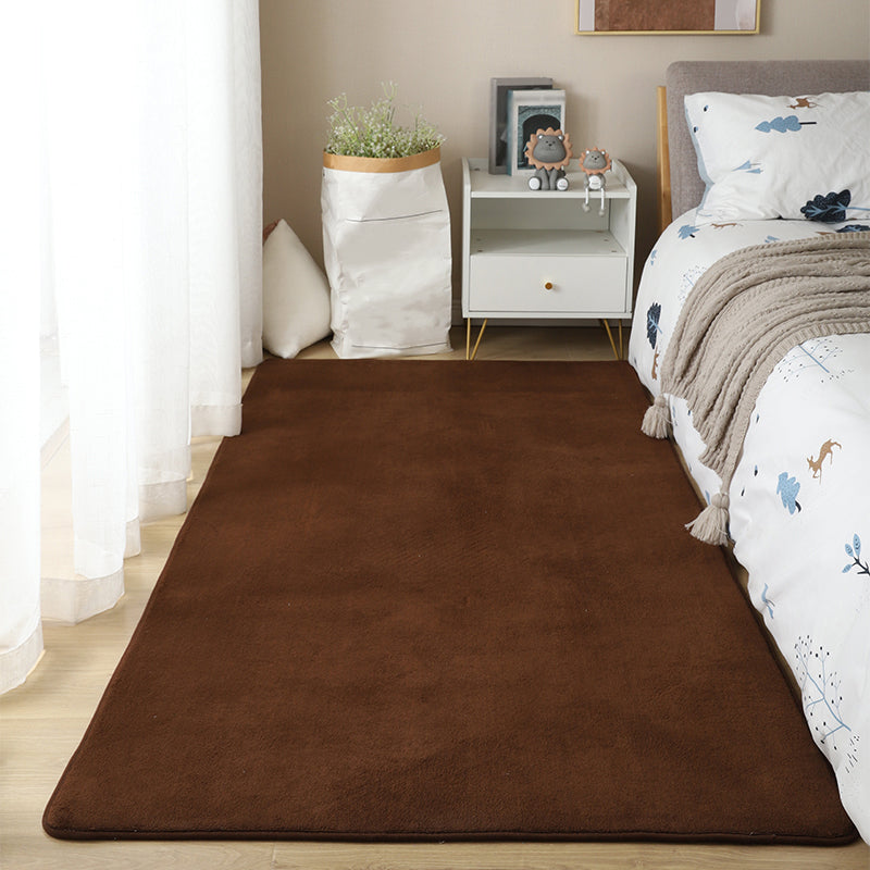 Comfort Solid Shag Carpet Polyester Area Carpet Stain Resistant Indoor Rug for Home Decoration