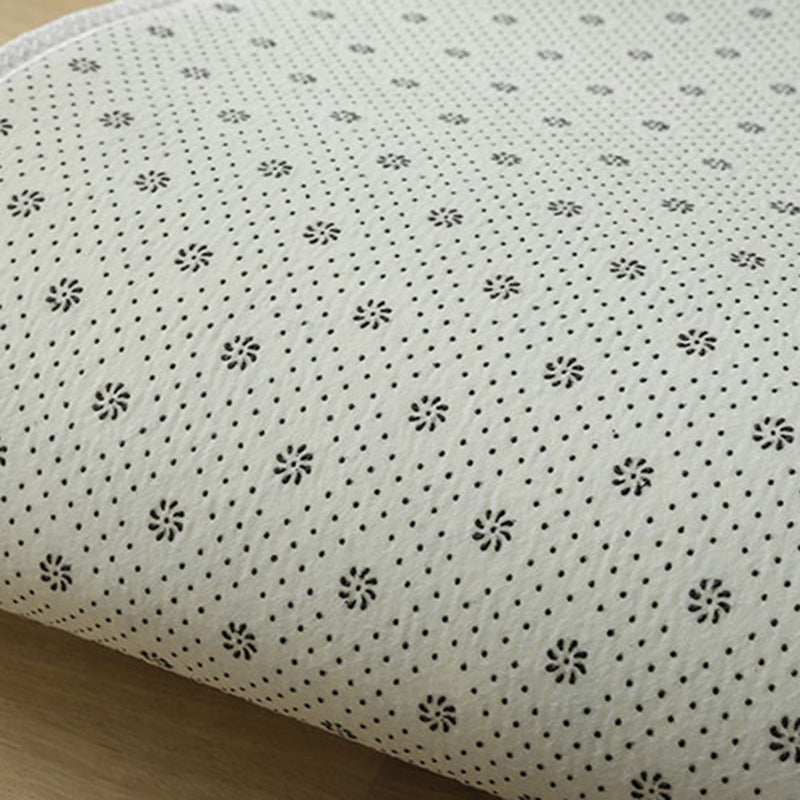 White Bedroom Area Rug Solid Color Polyester Area Carpet Non-Slip Backing Area Rug