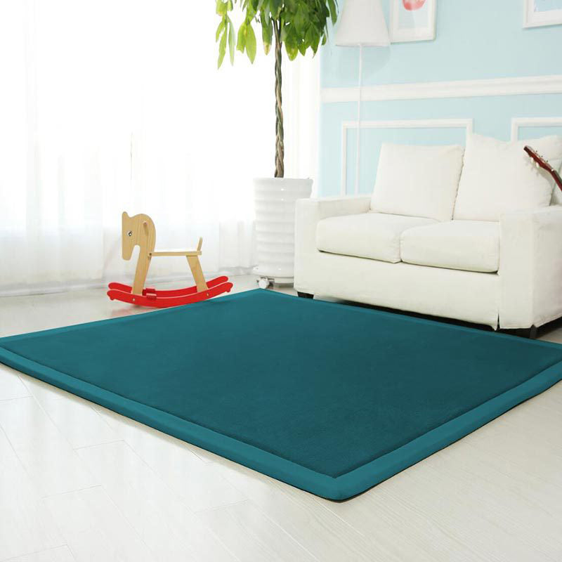 Minimalist Plain Shag Rug Polyester Indoor Carpet Non-Slip Backing Area Carpet for Living Room